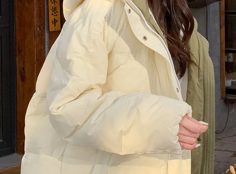 Women's Windproof Quilted Puffer Jacket for Casual Wear