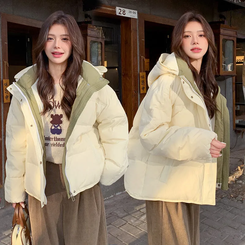 Women's Windproof Quilted Puffer Jacket for Casual Wear