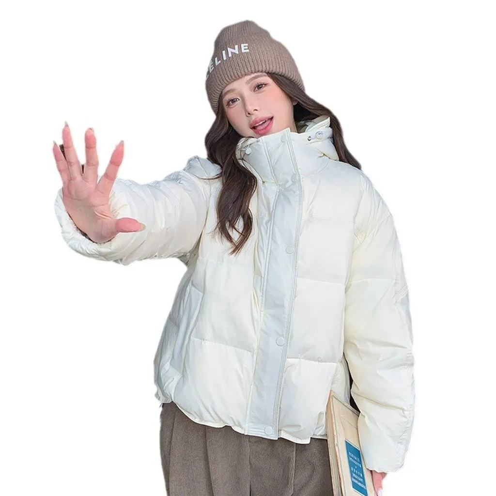 Women's Windproof Quilted Puffer Jacket for Casual Wear
