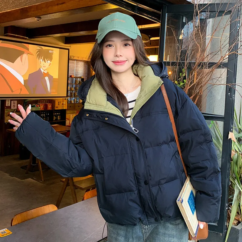Women's Windproof Quilted Puffer Jacket for Casual Wear