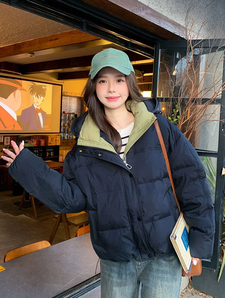 Women's Windproof Quilted Puffer Jacket for Casual Wear