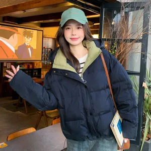 Women's Windproof Quilted Puffer Jacket for Casual Wear