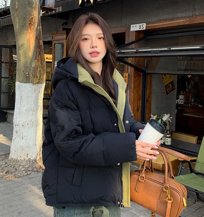Women's Windproof Quilted Puffer Jacket for Casual Wear