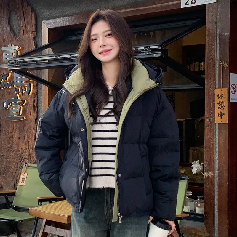 Women's Windproof Quilted Puffer Jacket for Casual Wear