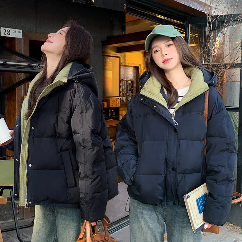 Women's Windproof Quilted Puffer Jacket for Casual Wear