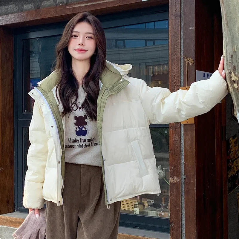 Women's Windproof Quilted Puffer Jacket for Casual Wear