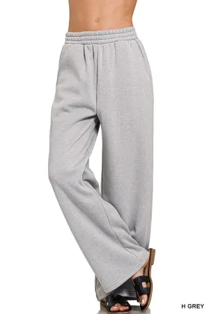 Zenana Fleece Drawstring Pants With Pocket