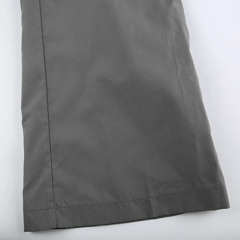 Zipper Pocket High Waist Cargo Pants